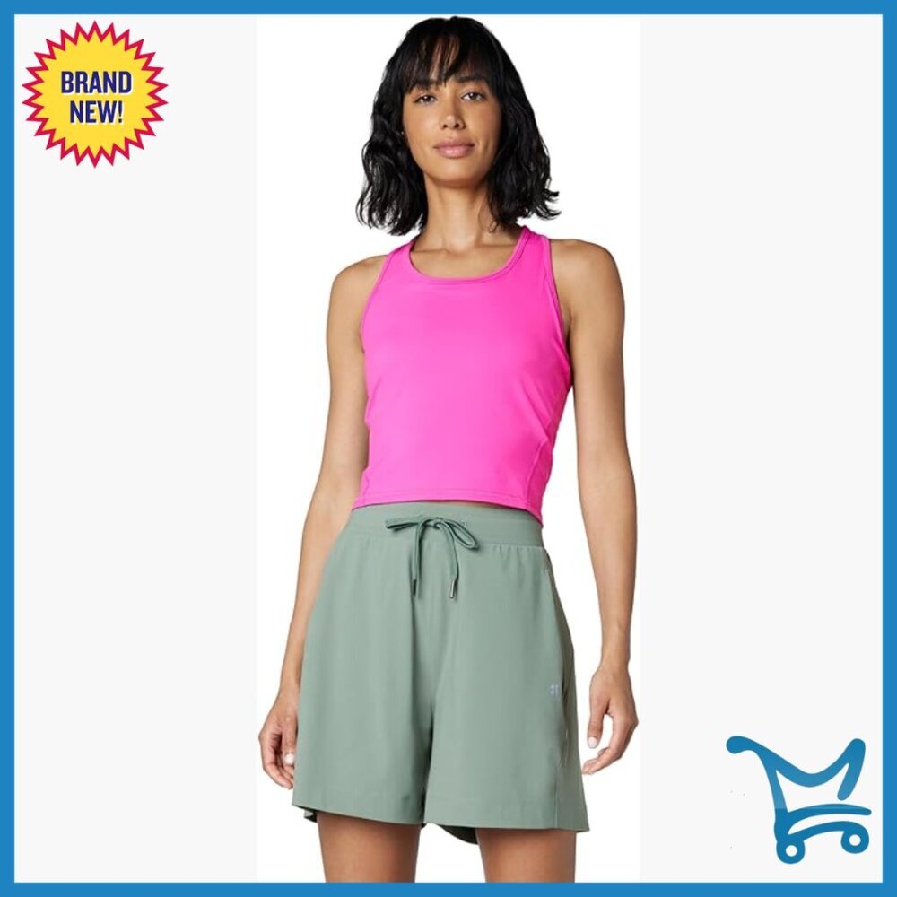Medium Impact Cropped Workout Tank Top with Built-in Bra